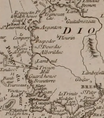 An illustration from Le Petit Neptune français; or, French coasting pilot, for the coast of Flanders, Channel, Bay of Biscay, and Mediterranean. To which is added the coast of Italy from the river Var to Orbitello; with the Gulf of Naples, and the island of Corsica, 1793, leaf 95