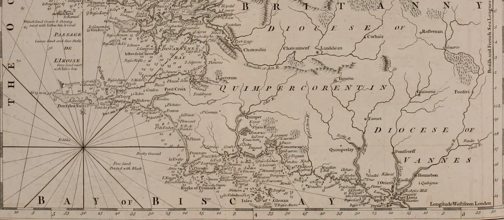 An illustration from Le Petit Neptune français; or, French coasting pilot, for the coast of Flanders, Channel, Bay of Biscay, and Mediterranean. To which is added the coast of Italy from the river Var to Orbitello; with the Gulf of Naples, and the island of Corsica, 1793, leaf 95