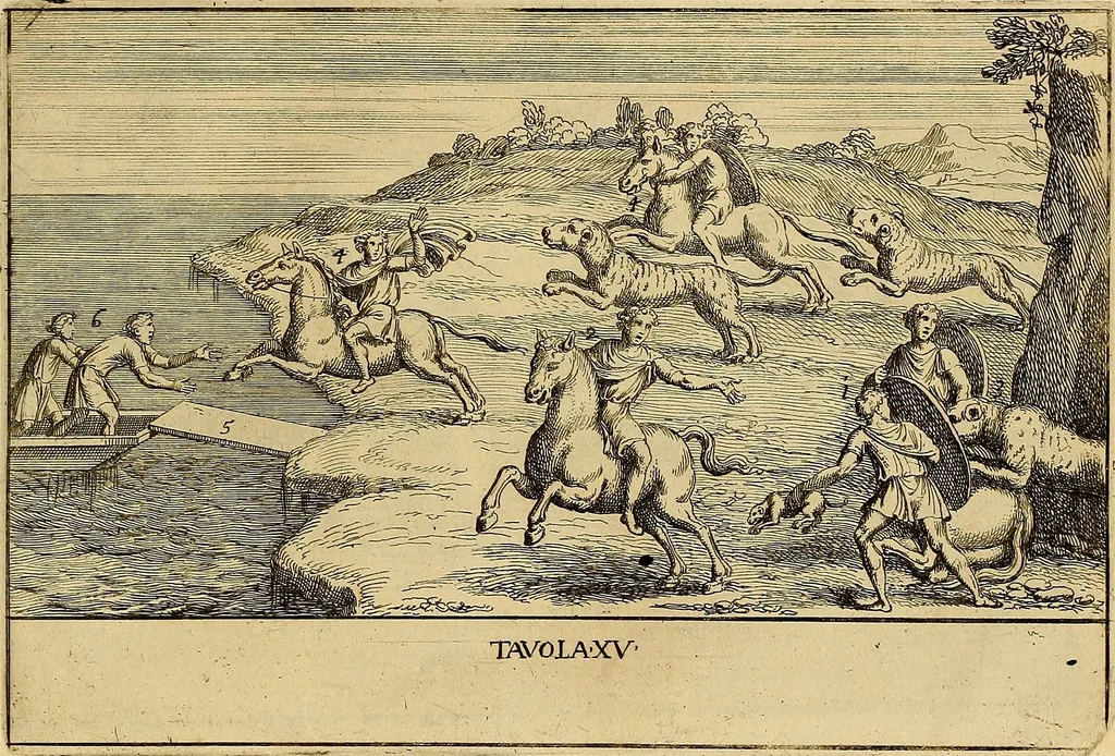 An illustration from Le pitture antiche delle grotte di Roma, e del sepolcro de' Nasonj : disegnate, & intagliate alla similitudine degli antichi originali, 1706, leaf 116