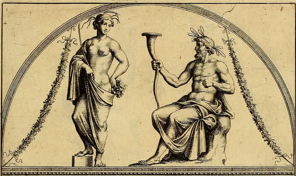 An illustration from Le pitture antiche delle grotte di Roma, e del sepolcro de' Nasonj : disegnate, & intagliate alla similitudine degli antichi originali, 1706, leaf 146
