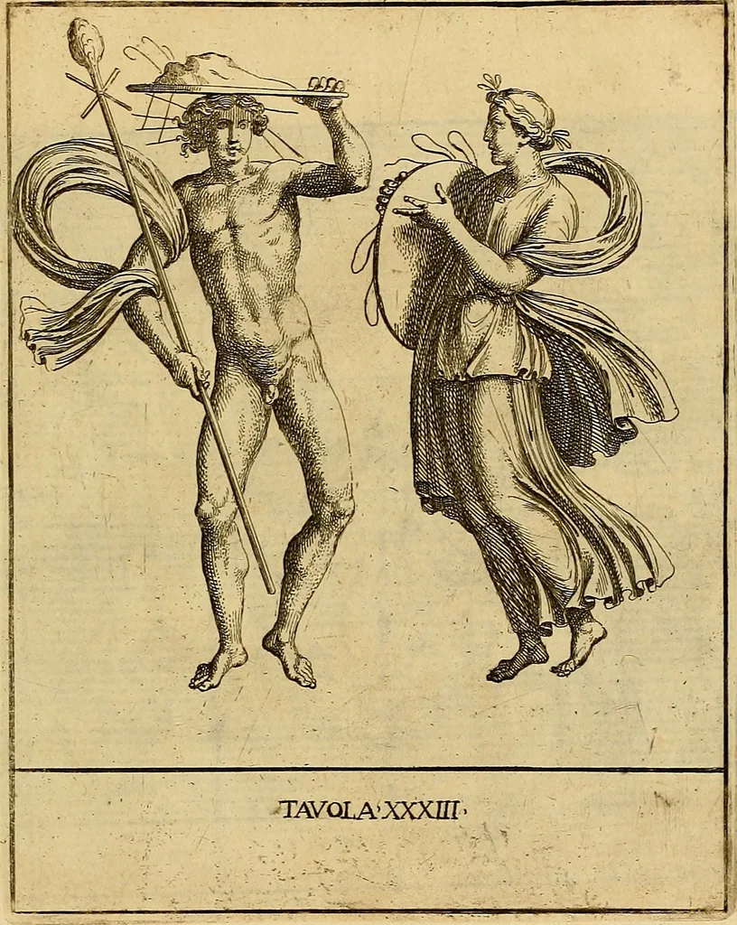 An illustration from Le pitture antiche delle grotte di Roma, e del sepolcro de' Nasonj : disegnate, & intagliate alla similitudine degli antichi originali, 1706, leaf 150
