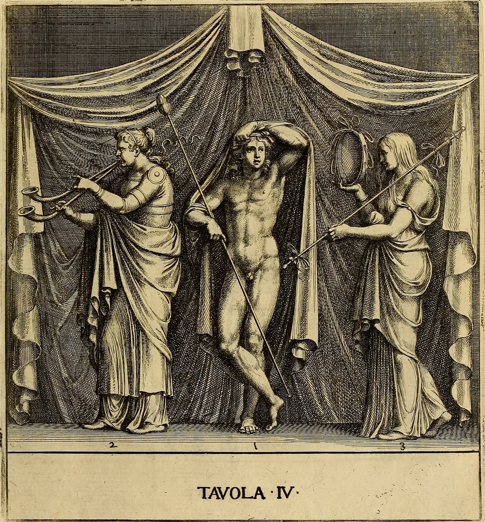 An illustration from Le pitture antiche delle grotte di Roma, e del sepolcro de' Nasonj : disegnate, & intagliate alla similitudine degli antichi originali, 1706, leaf 18