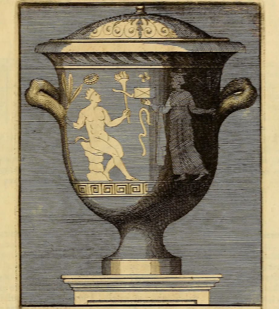 An illustration from Le pitture antiche delle grotte di Roma, e del sepolcro de' Nasonj : disegnate, & intagliate alla similitudine degli antichi originali, 1706, leaf 210