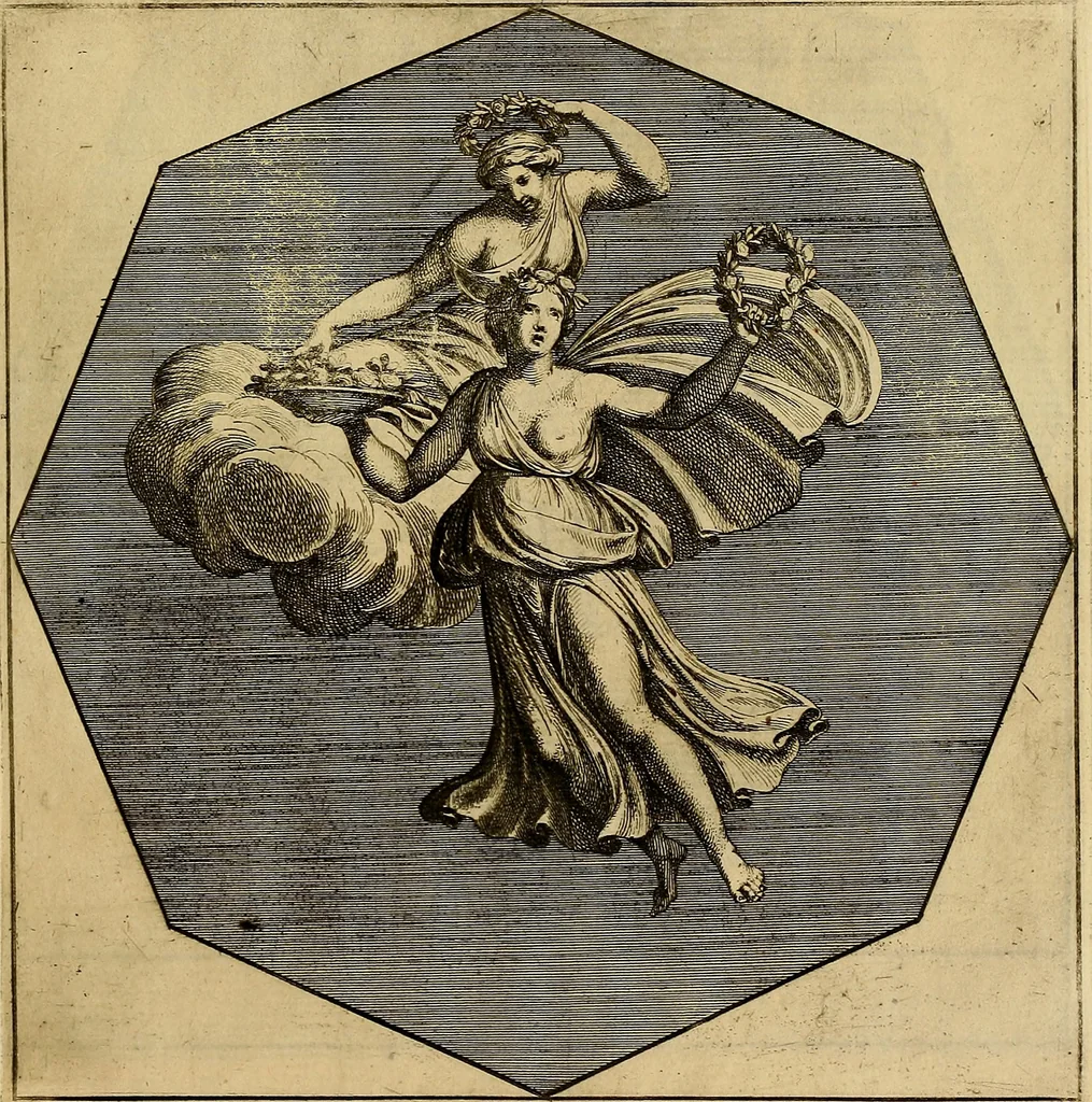An illustration from Le pitture antiche delle grotte di Roma, e del sepolcro de' Nasonj : disegnate, & intagliate alla similitudine degli antichi originali, 1706, leaf 26