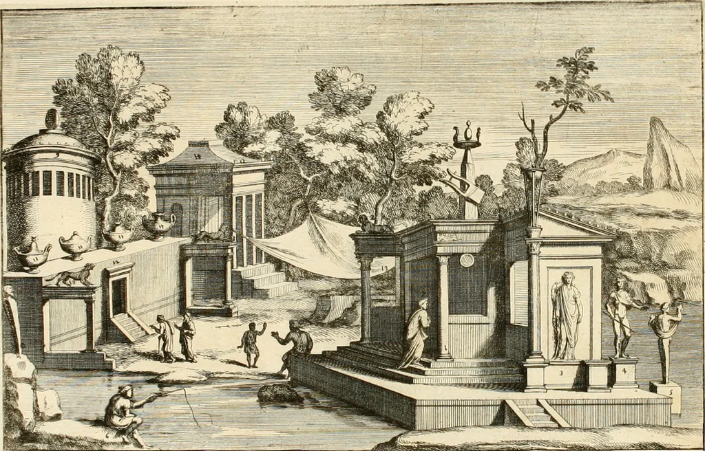 An illustration from Le pitture antiche delle grotte di Roma, e del sepolcro de' Nasonj : disegnate, & intagliate alla similitudine degli antichi originali, 1706, leaf 31