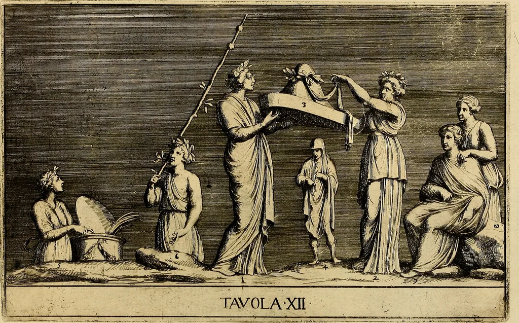 An illustration from Le pitture antiche delle grotte di Roma, e del sepolcro de' Nasonj : disegnate, & intagliate alla similitudine degli antichi originali, 1706, leaf 34