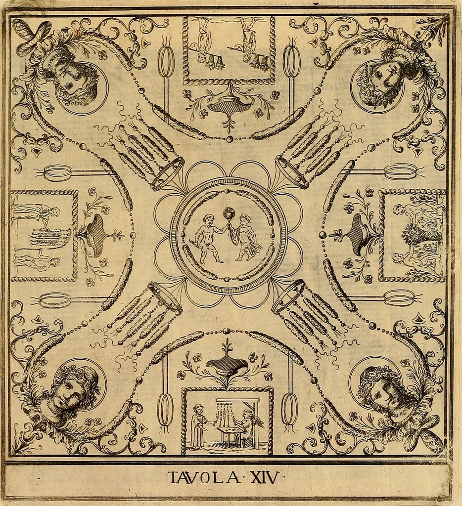 An illustration from Le pitture antiche delle grotte di Roma, e del sepolcro de' Nasonj : disegnate, & intagliate alla similitudine degli antichi originali, 1706, leaf 38