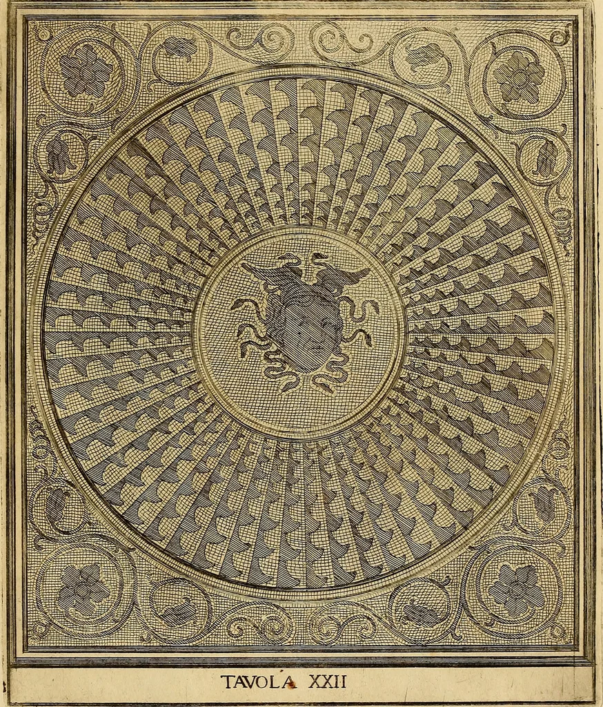 An illustration from Le pitture antiche delle grotte di Roma, e del sepolcro de' Nasonj : disegnate, & intagliate alla similitudine degli antichi originali, 1706, leaf 54