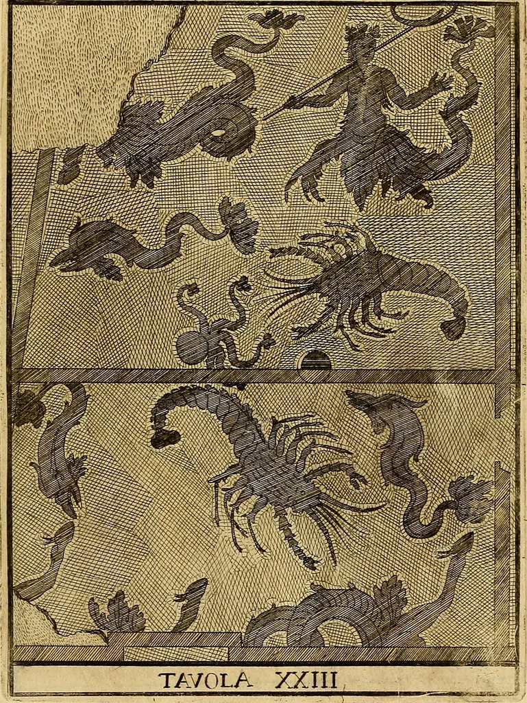 An illustration from Le pitture antiche delle grotte di Roma, e del sepolcro de' Nasonj : disegnate, & intagliate alla similitudine degli antichi originali, 1706, leaf 56