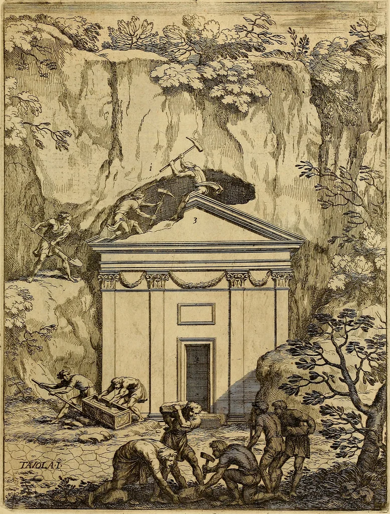 An illustration from Le pitture antiche delle grotte di Roma, e del sepolcro de' Nasonj : disegnate, & intagliate alla similitudine degli antichi originali, 1706, leaf 88