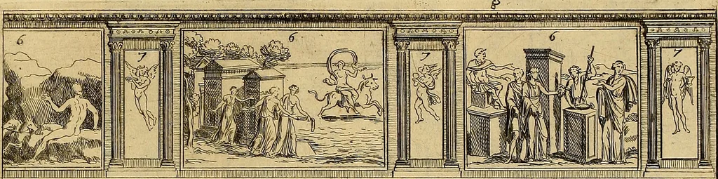 An illustration from Le pitture antiche delle grotte di Roma, e del sepolcro de' Nasonj : disegnate, & intagliate alla similitudine degli antichi originali, 1706, leaf 92