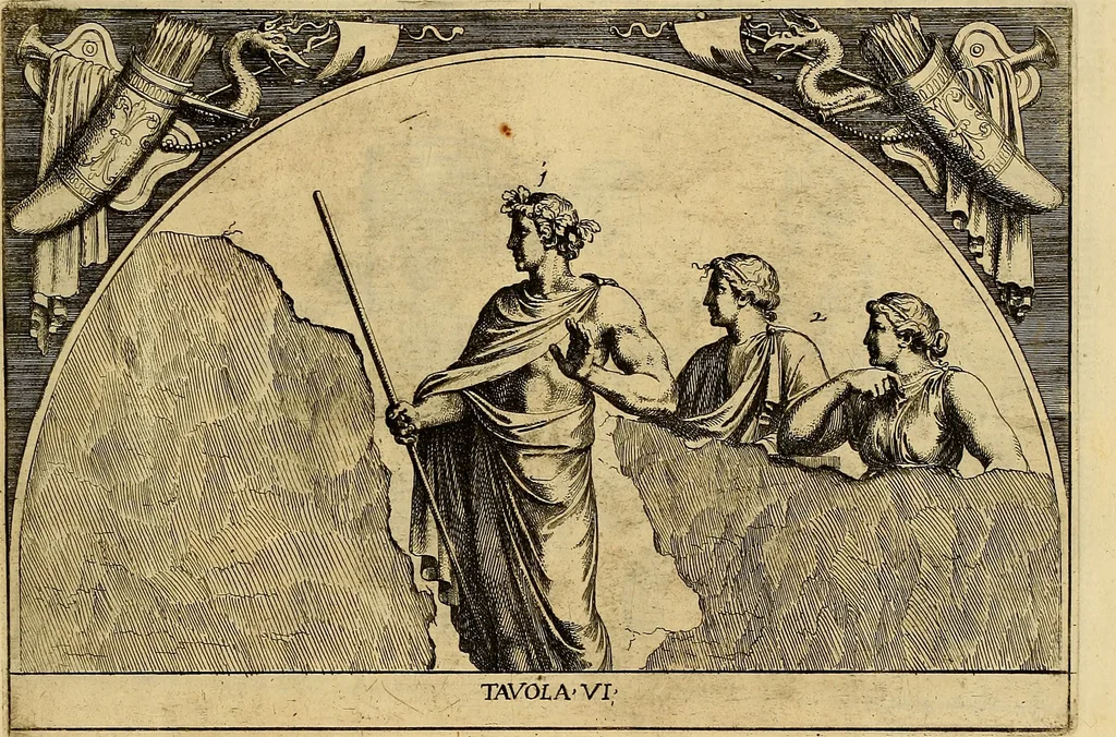 An illustration from Le pitture antiche delle grotte di Roma, e del sepolcro de' Nasonj : disegnate, & intagliate alla similitudine degli antichi originali, 1706, leaf 98