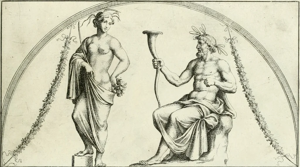 An illustration from Le pitture antiche del sepolcro de Nasonii nella Via Flaminia : disegnate, ed intagliate alla similitudine degli antichi originali, 1680, leaf 100