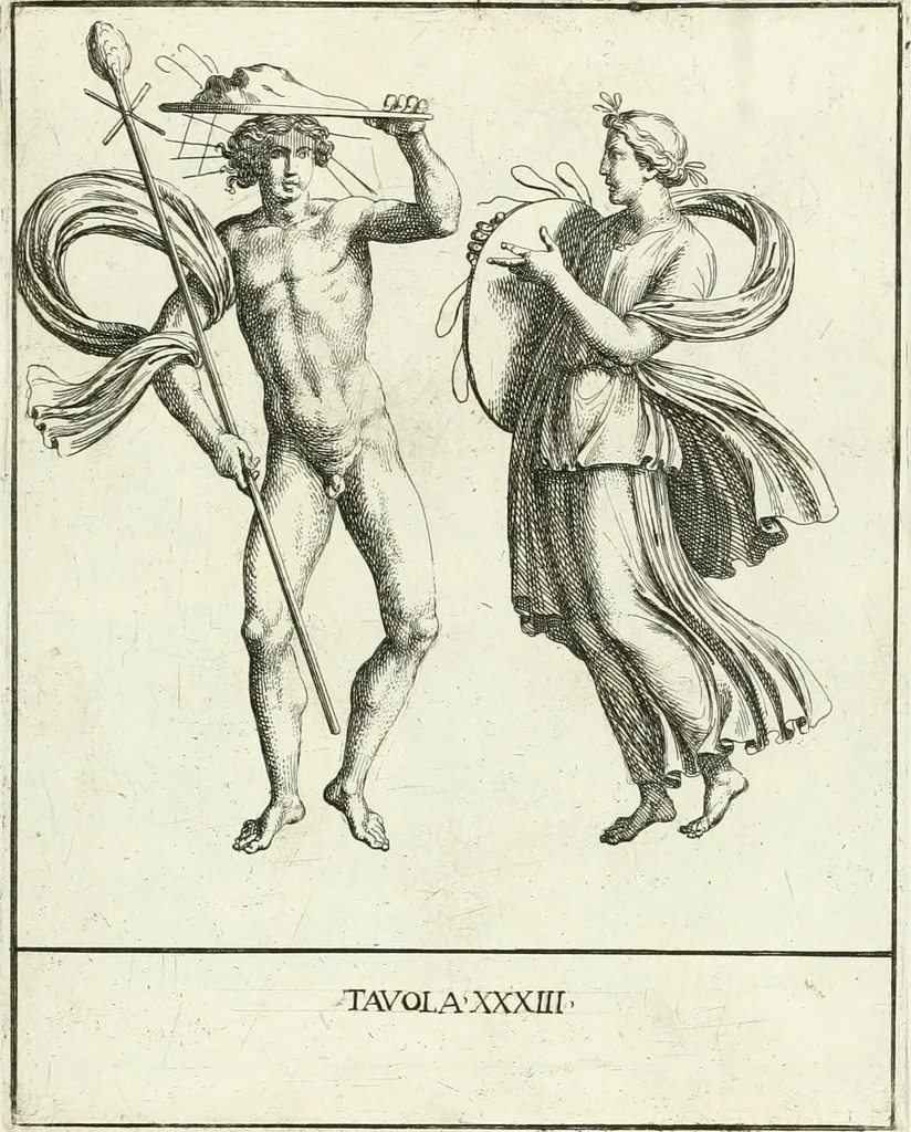An illustration from Le pitture antiche del sepolcro de Nasonii nella Via Flaminia : disegnate, ed intagliate alla similitudine degli antichi originali, 1680, leaf 104
