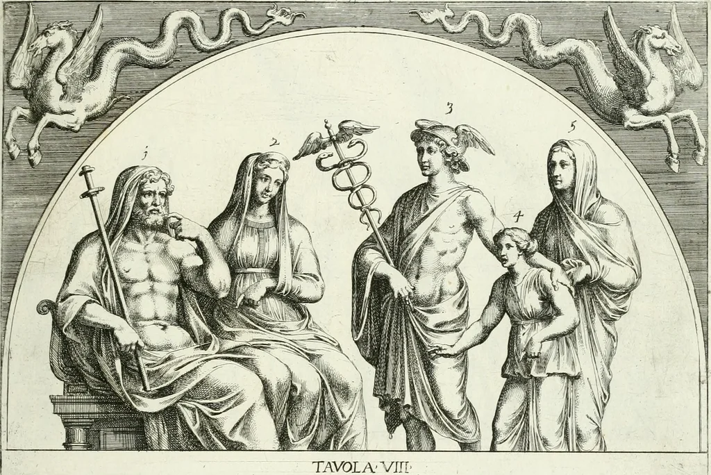 An illustration from Le pitture antiche del sepolcro de Nasonii nella Via Flaminia : disegnate, ed intagliate alla similitudine degli antichi originali, 1680, leaf 38