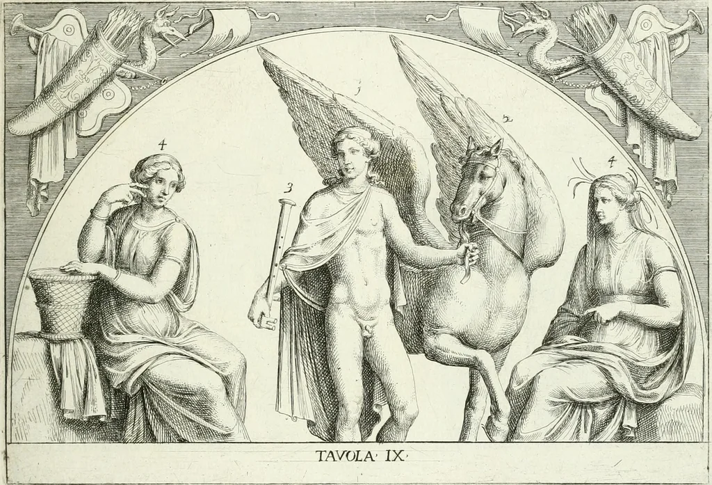 An illustration from Le pitture antiche del sepolcro de Nasonii nella Via Flaminia : disegnate, ed intagliate alla similitudine degli antichi originali, 1680, leaf 40