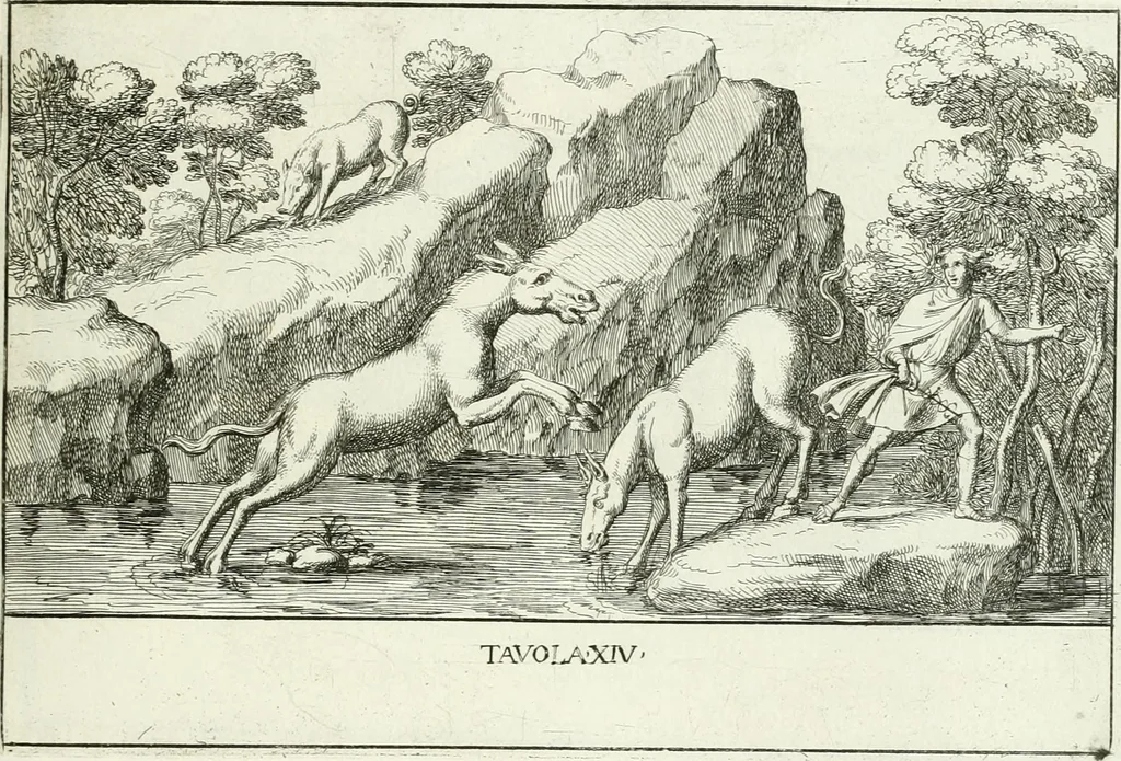 An illustration from Le pitture antiche del sepolcro de Nasonii nella Via Flaminia : disegnate, ed intagliate alla similitudine degli antichi originali, 1680, leaf 50