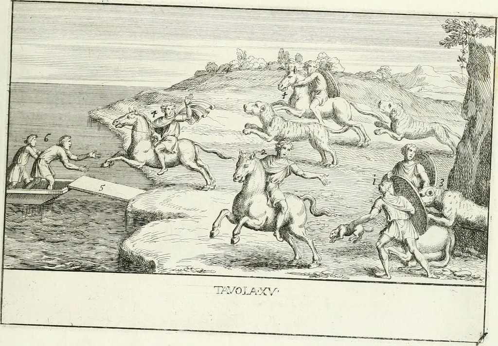 An illustration from Le pitture antiche del sepolcro de Nasonii nella Via Flaminia : disegnate, ed intagliate alla similitudine degli antichi originali, 1680, leaf 52