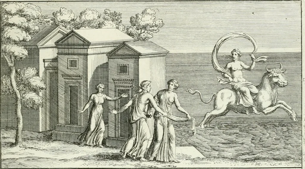 An illustration from Le pitture antiche del sepolcro de Nasonii nella Via Flaminia : disegnate, ed intagliate alla similitudine degli antichi originali, 1680, leaf 56