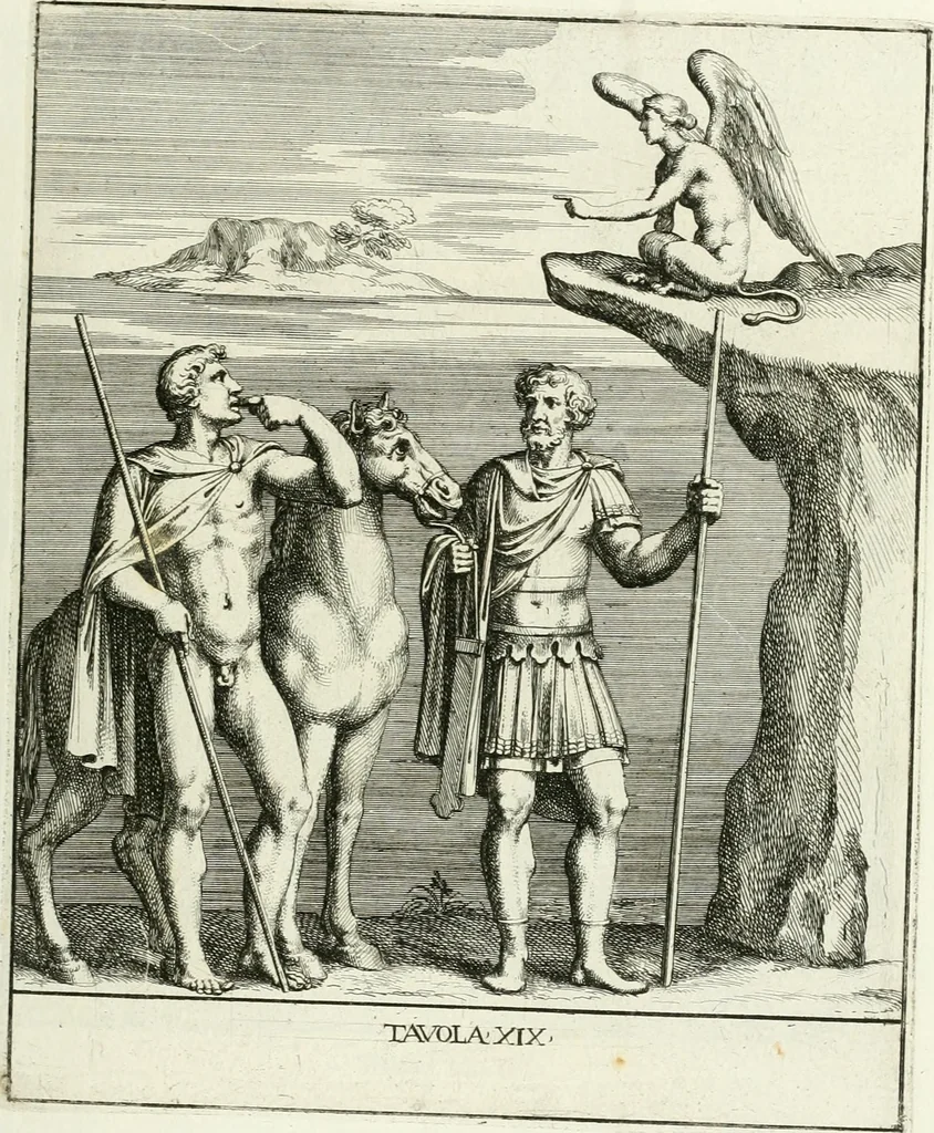 An illustration from Le pitture antiche del sepolcro de Nasonii nella Via Flaminia : disegnate, ed intagliate alla similitudine degli antichi originali, 1680, leaf 60