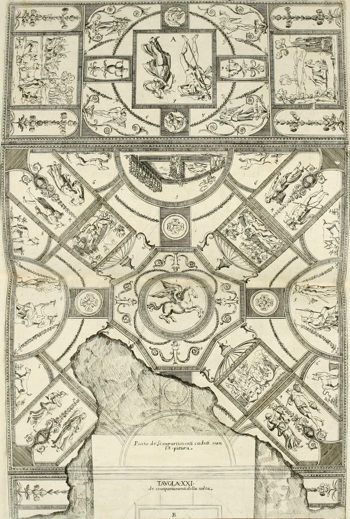 An illustration from Le pitture antiche del sepolcro de Nasonii nella Via Flaminia : disegnate, ed intagliate alla similitudine degli antichi originali, 1680, leaf 81