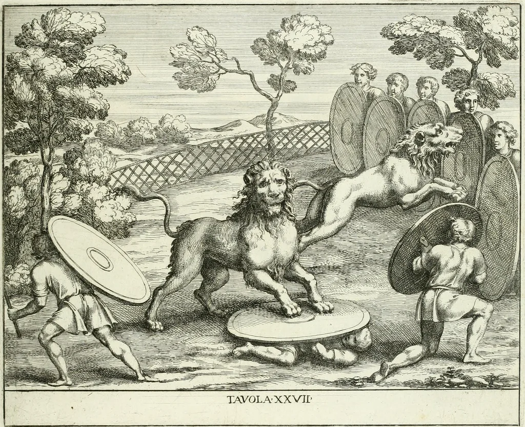 An illustration from Le pitture antiche del sepolcro de Nasonii nella Via Flaminia : disegnate, ed intagliate alla similitudine degli antichi originali, 1680, leaf 92