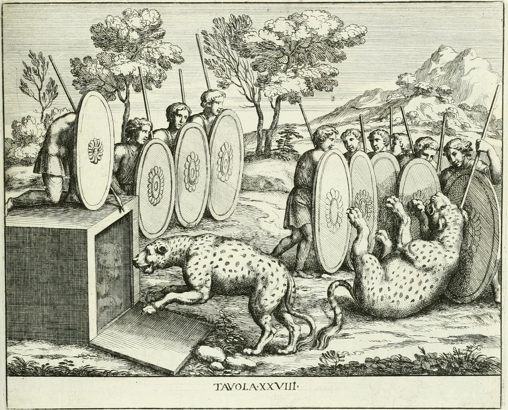 An illustration from Le pitture antiche del sepolcro de Nasonii nella Via Flaminia : disegnate, ed intagliate alla similitudine degli antichi originali, 1680, leaf 94