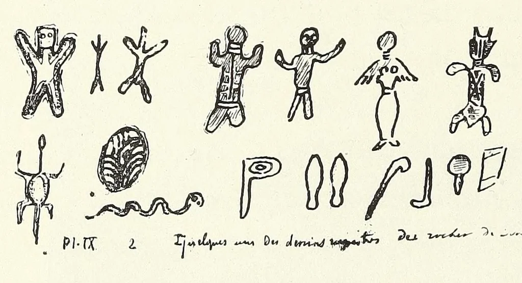 An illustration from Le plateau central Nigâerien: une mission archâeologique et ethnographique au Soudan franðcais, 1907, leaf 152