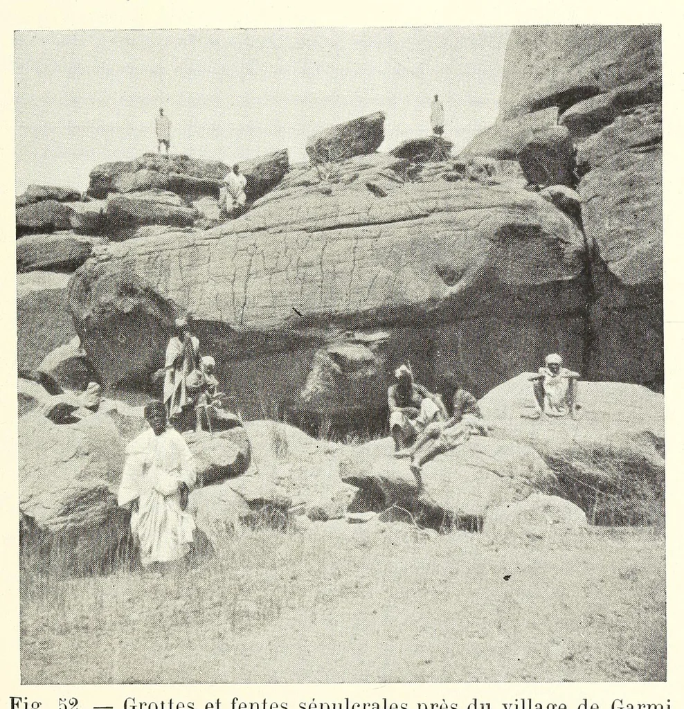 An illustration from Le plateau central Nigâerien: une mission archâeologique et ethnographique au Soudan franðcais, 1907, leaf 95