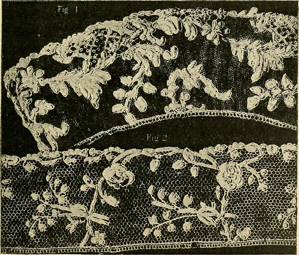 An illustration from Le poinct de France et les centres dentelliers au XVIIe et au XVIIIe siècles; ouvrage orné de quarante-trois illustrations, 1905, leaf 114