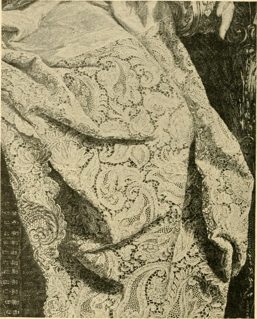 An illustration from Le poinct de France et les centres dentelliers au XVIIe et au XVIIIe siècles; ouvrage orné de quarante-trois illustrations, 1905, leaf 335