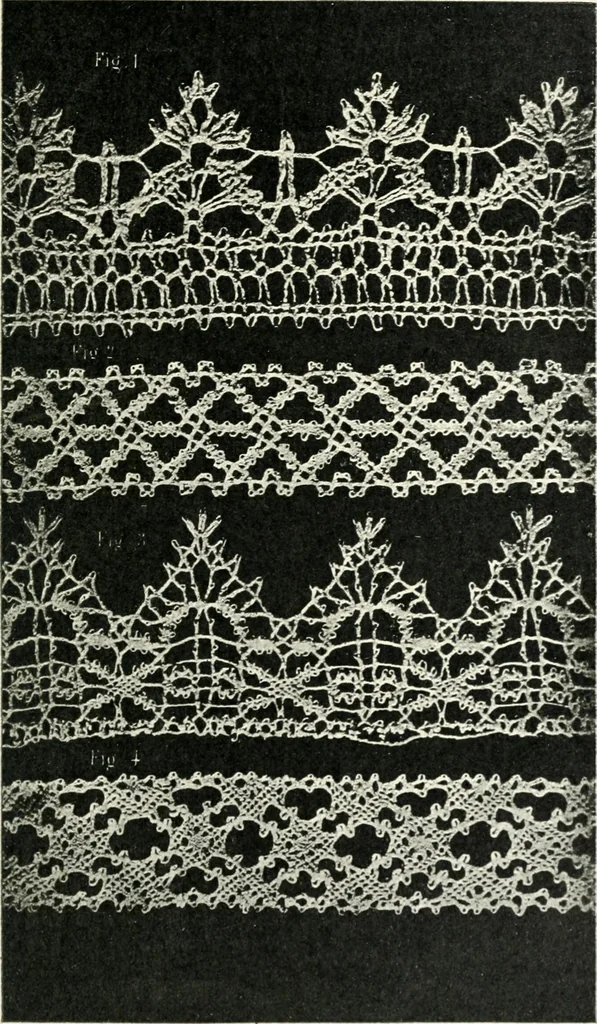 An illustration from Le poinct de France et les centres dentelliers au XVIIe et au XVIIIe siècles; ouvrage orné de quarante-trois illustrations, 1905, leaf 122