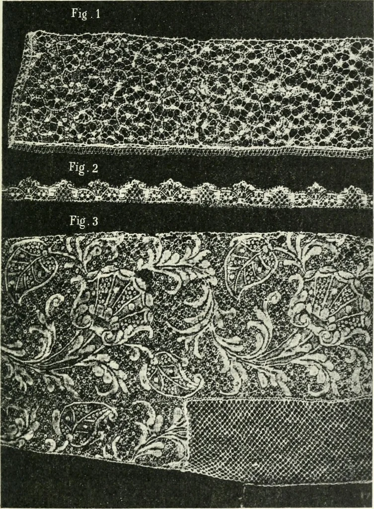 An illustration from Le poinct de France et les centres dentelliers au XVIIe et au XVIIIe siècles; ouvrage orné de quarante-trois illustrations, 1905, leaf 274