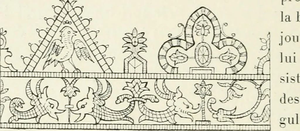 An illustration from Le poinct de France et les centres dentelliers au XVIIe et au XVIIIe siècles; ouvrage orné de quarante-trois illustrations, 1905, leaf 45