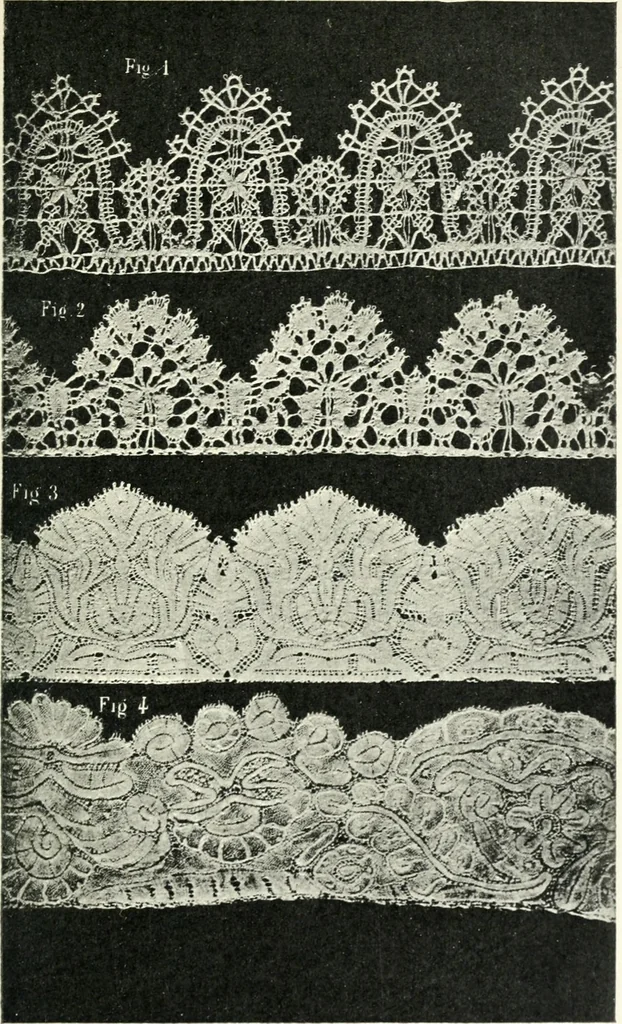 An illustration from Le poinct de France et les centres dentelliers au XVIIe et au XVIIIe siècles; ouvrage orné de quarante-trois illustrations, 1905, leaf 88