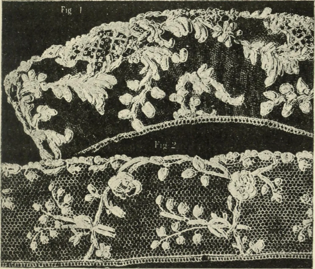 An illustration from Le poinct de France et les centres dentelliers au XVIIe et au XVIIIe siècles; ouvrage orné de quarante-trois illustrations, 1905, leaf 112