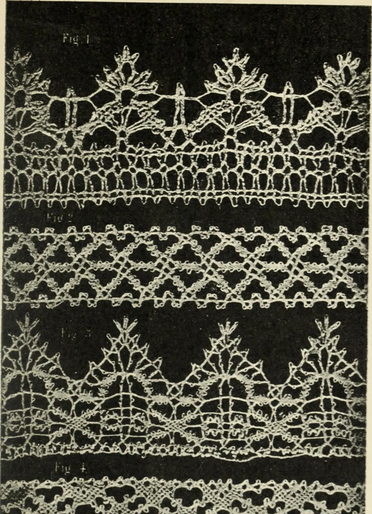 An illustration from Le poinct de France et les centres dentelliers au XVIIe et au XVIIIe siècles; ouvrage orné de quarante-trois illustrations, 1905, leaf 124
