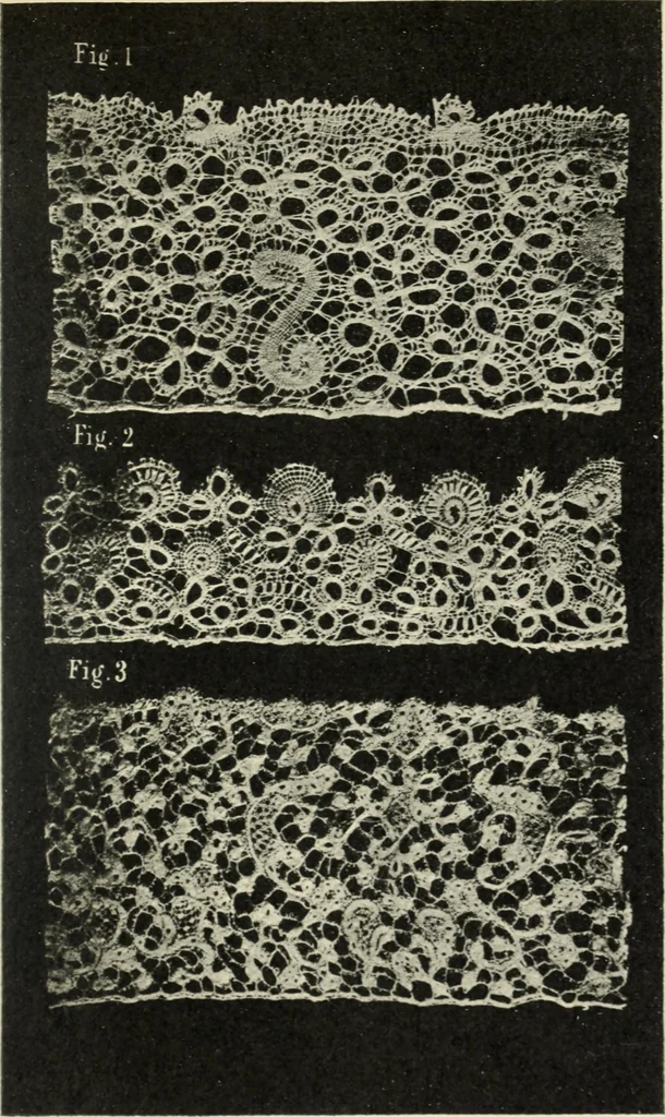 An illustration from Le poinct de France et les centres dentelliers au XVIIe et au XVIIIe siècles; ouvrage orné de quarante-trois illustrations, 1905, leaf 140