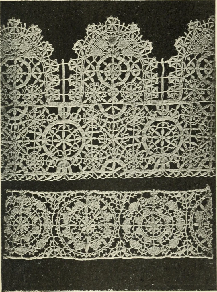 An illustration from Le poinct de France et les centres dentelliers au XVIIe et au XVIIIe siècles; ouvrage orné de quarante-trois illustrations, 1905, leaf 154