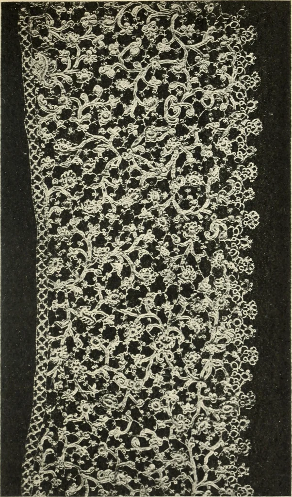 An illustration from Le poinct de France et les centres dentelliers au XVIIe et au XVIIIe siècles; ouvrage orné de quarante-trois illustrations, 1905, leaf 96