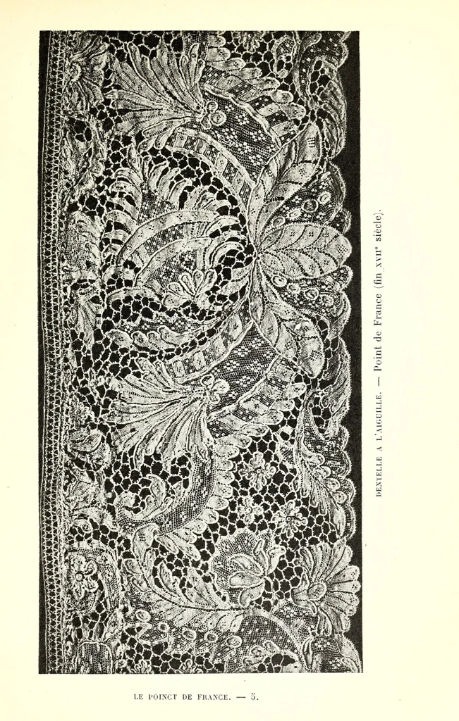 An illustration from Le poinct de France et les centres dentelliers au XVIIe et au XVIIIe siècles, 1905, leaf 105