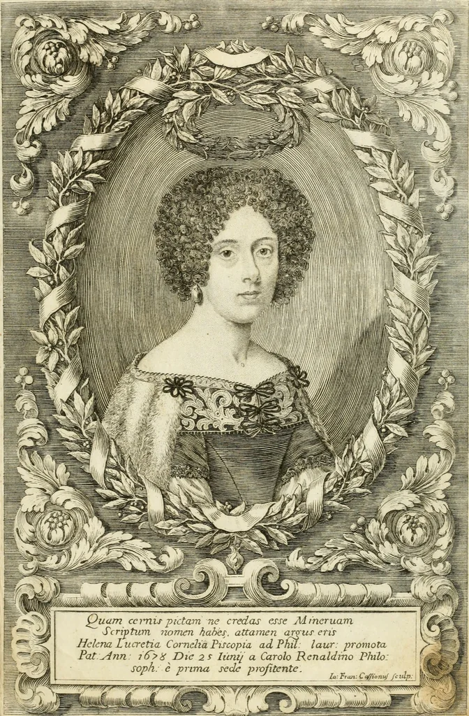 An illustration from Le pompe funebri celebrate da' Signori Accademici Infecondi di Roma per la morte dell'illustrissima Signora Elena Lucrezia Cornara Piscopia accademica, detta l'Inalterabile, 1686, leaf 28