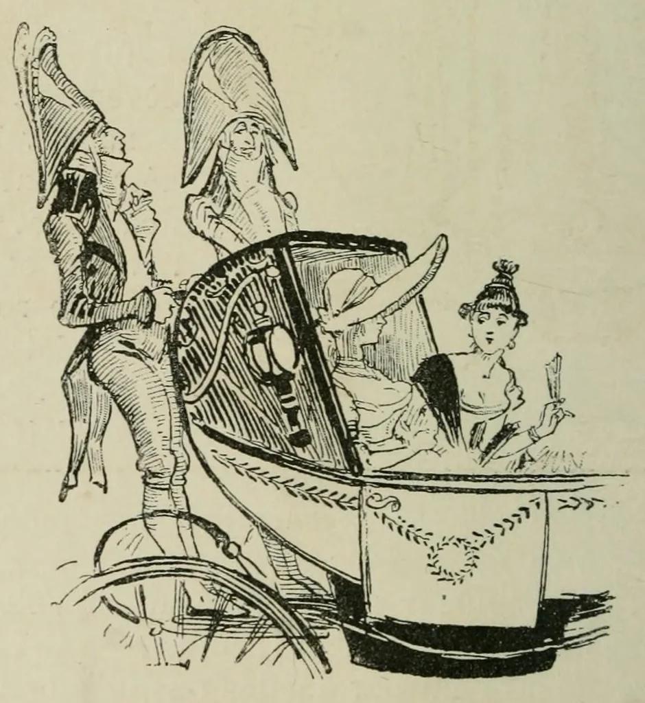An illustration from Le Portefeuille d'un très vieux garçon, 1885, leaf 28