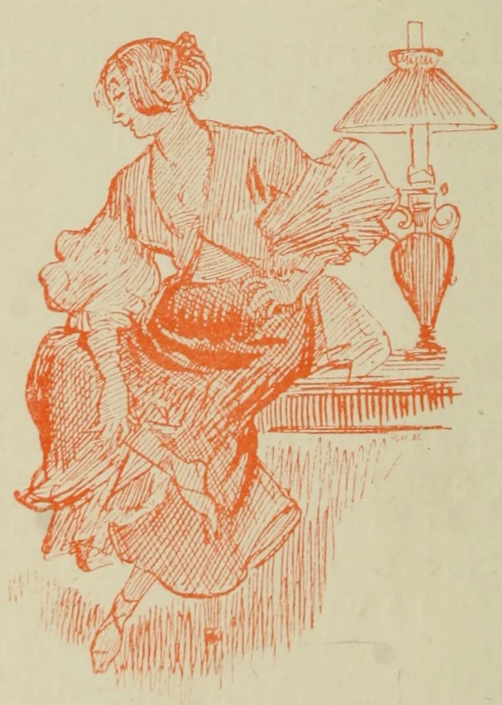 An illustration from Le Portefeuille d'un très vieux garçon, 1885, leaf 90