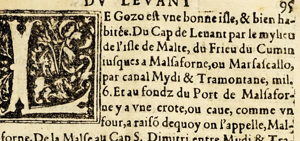 An illustration from Le portulan contenant la description tant des mers du Ponent despuis le destroict de Gibeltar iusques a la Schiuse en Flandres, que de la mer Mediterranée, ou du Leuant,, 1577, leaf 103