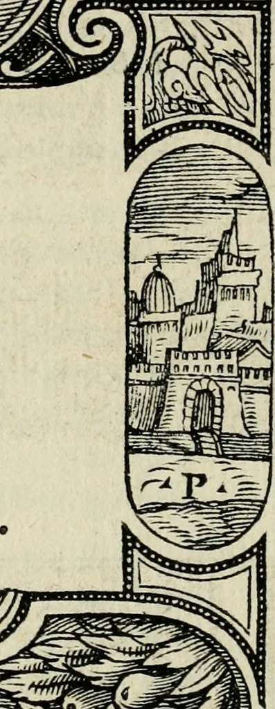 An illustration from Le prime imprese del conte Orlando, 1572, leaf 111