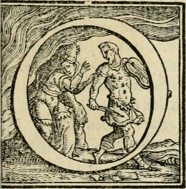 An illustration from Le prime imprese del conte Orlando, 1572, leaf 136