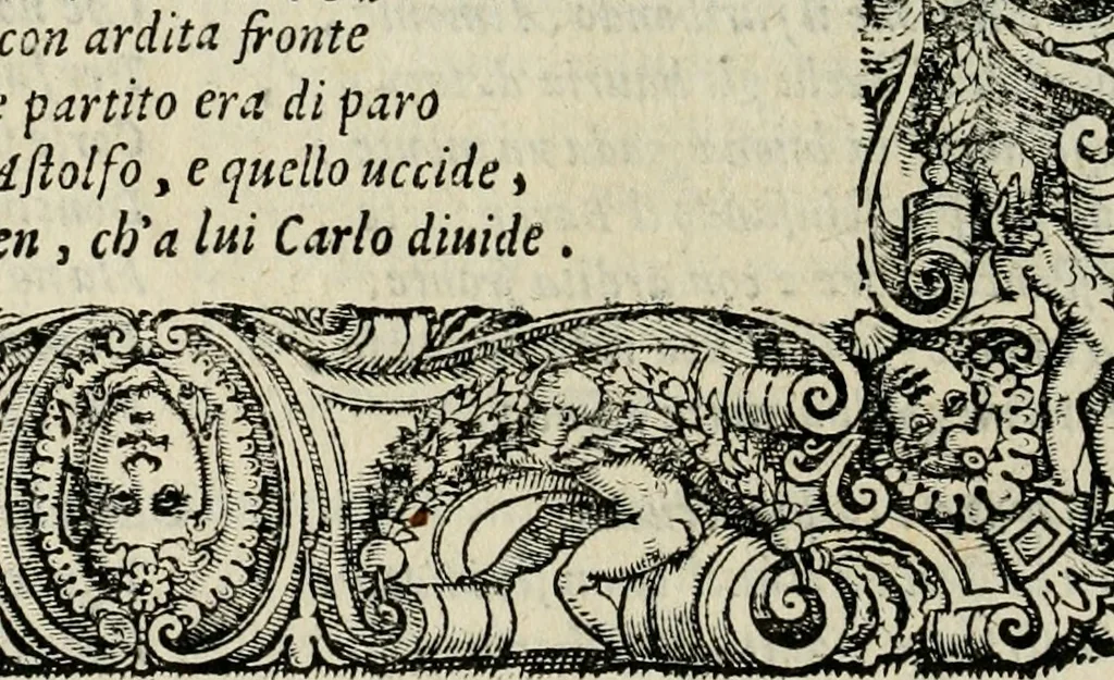 An illustration from Le prime imprese del conte Orlando, 1572, leaf 143