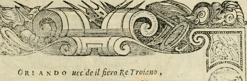 An illustration from Le prime imprese del conte Orlando, 1572, leaf 184