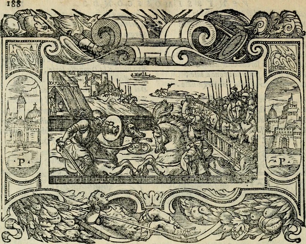 An illustration from Le prime imprese del conte Orlando, 1572, leaf 209